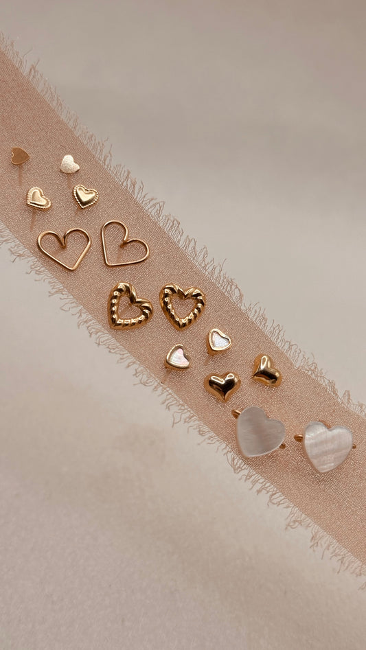 Pearl Heart Studs