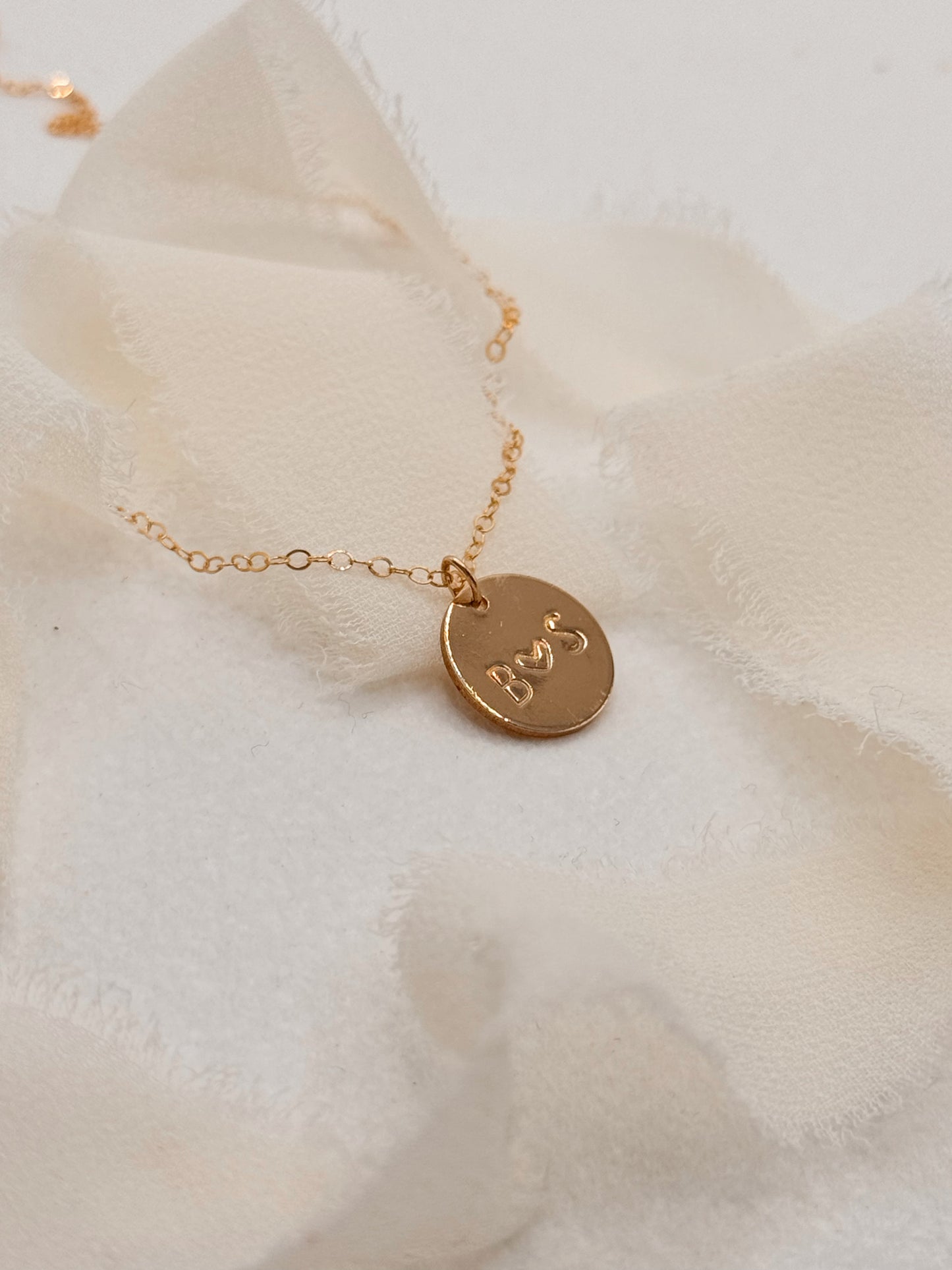 Circle Love & Initial Disc Necklace