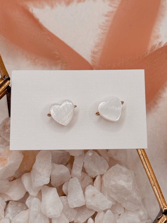 Pearl Heart Studs