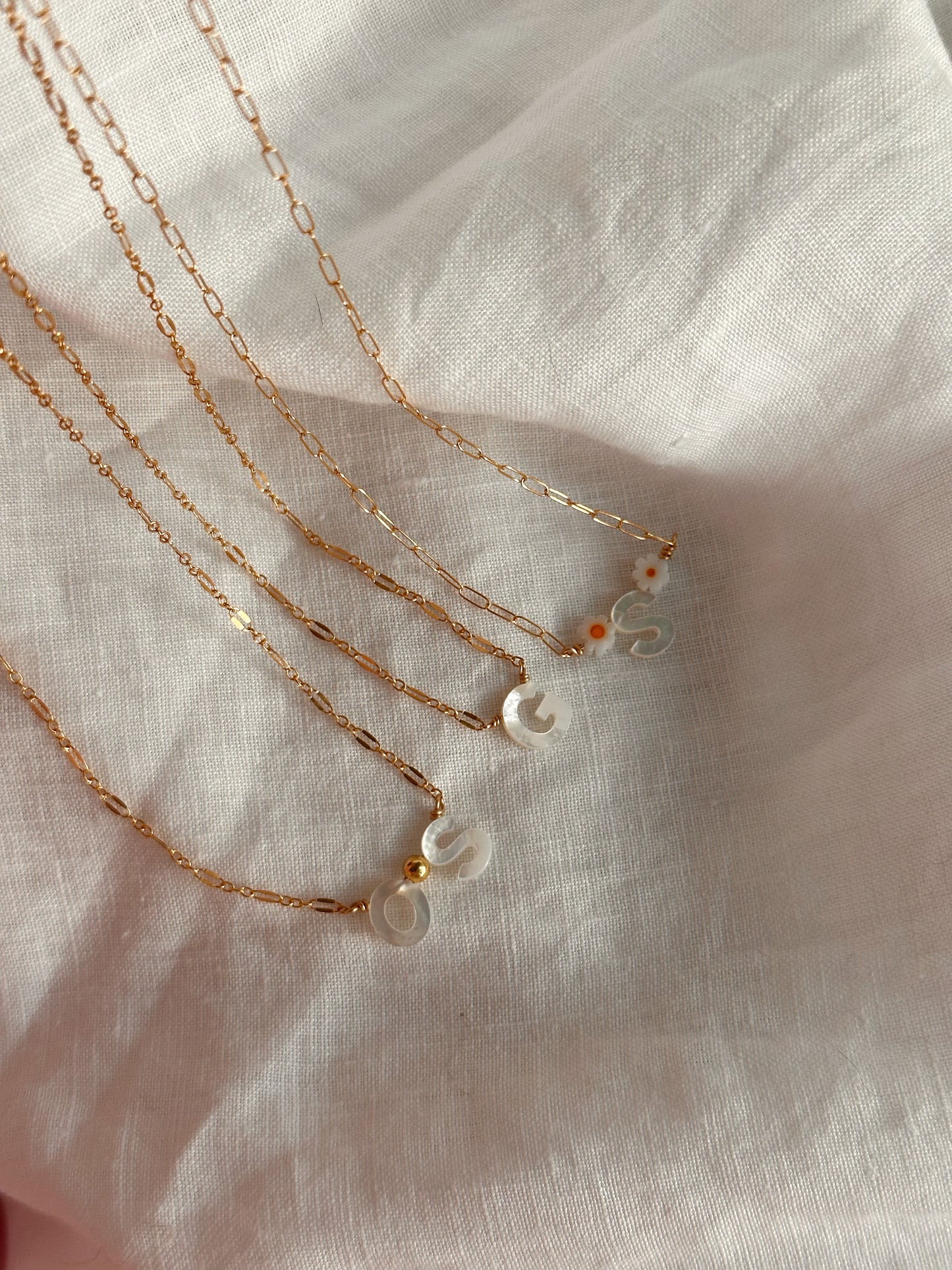 Initial Mother of Pearl Necklace (Includes up to 3 Initial)