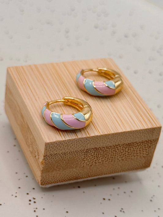 Cotton Candy Enamel Hoops