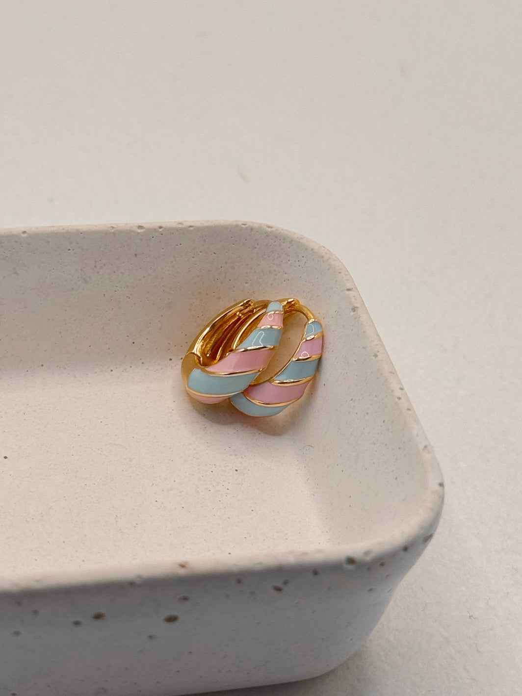 Cotton Candy Enamel Hoops