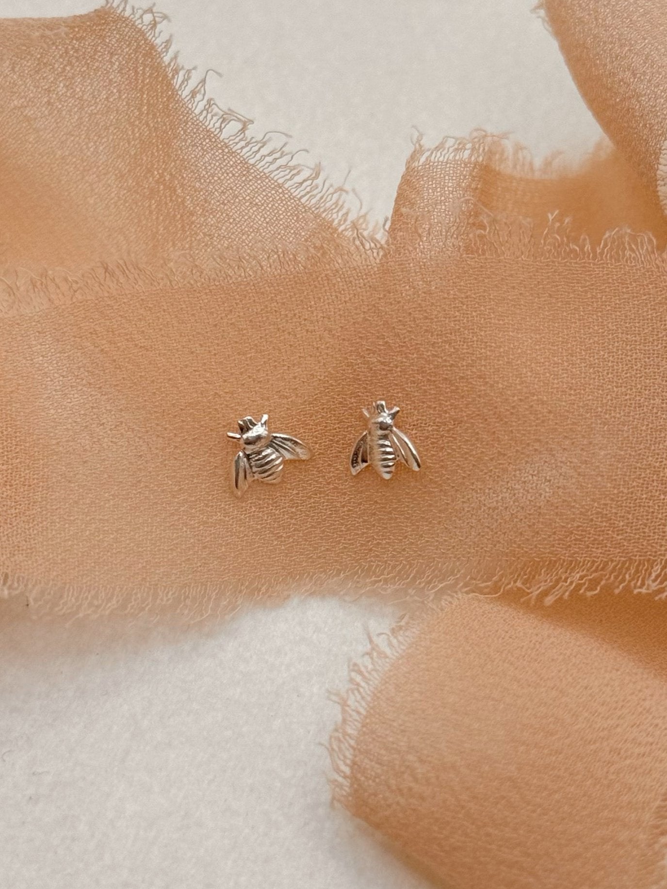 Sterling Silver Bee Studs