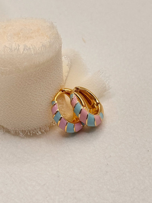 Cotton Candy Enamel Hoops