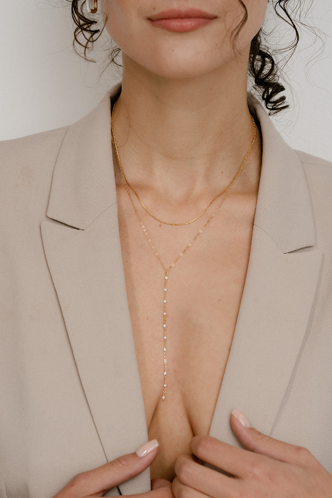 Enamel Lariat Necklace